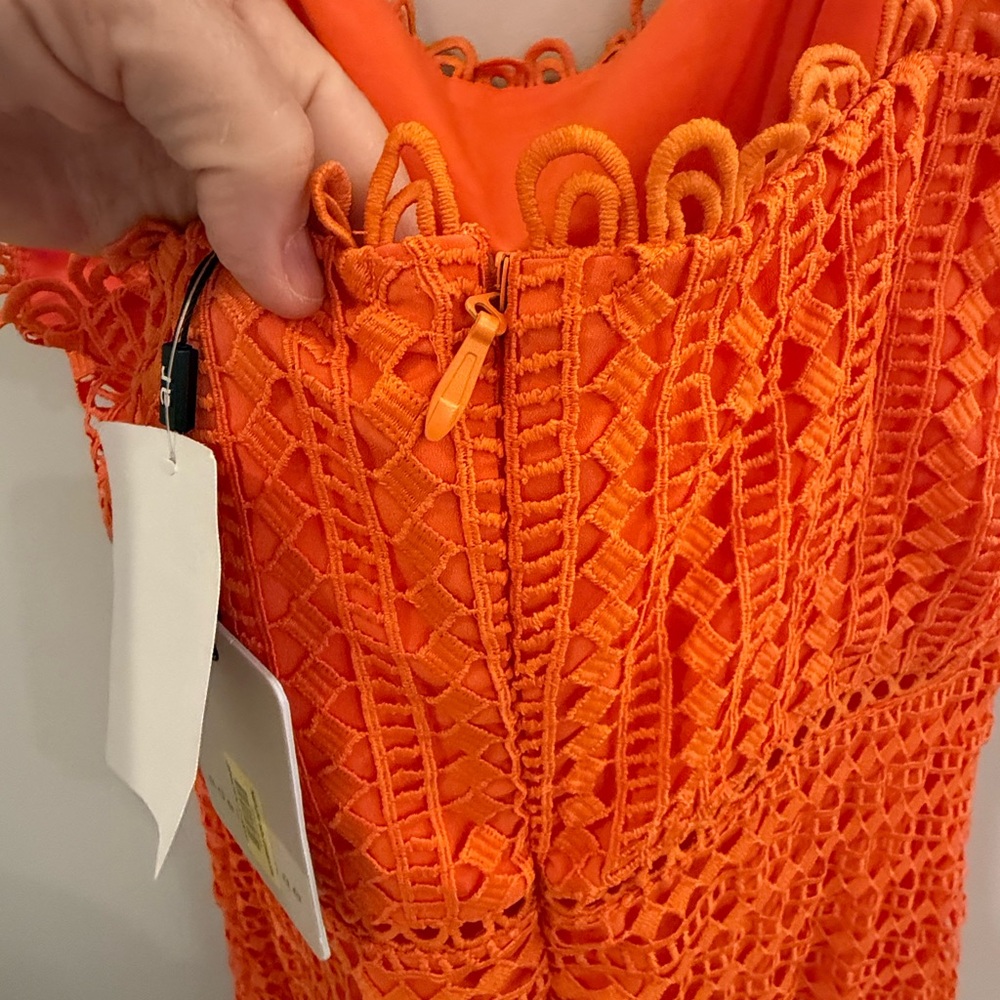 NWT Adelyn Rae midi dress.XL. Lace, spaghetti adjustable straps, lined to knee. - Picture 8 of 10